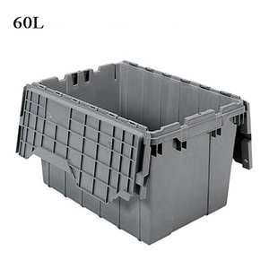Uoqs — boîte de rangement écologique de 60 l, robuste, avec couvercles arrondis, <span class=keywords><strong>caisse</strong></span> en <span class=keywords><strong>plastique</strong></span> pliable solide, boîtes de rangement empilables, fourre-tout - Product Image 6