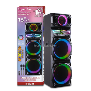 Haut-parleur double 15 pouces TS15A9 100W, grande qualité TWS, nouvelle arrivée, avec adaptateur double microphone sans fil IFeiGift - Product Image 1