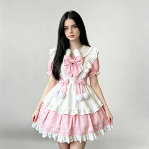 Vestido Lolita de Manga Larga, Dulce y Lindo, Diseño Original, Disfraz de Cosplay de <span class=keywords><strong>Anime</strong></span> para Mujeres Adultas, para Actuaciones en Escenarios y Fiestas - Product Image 1