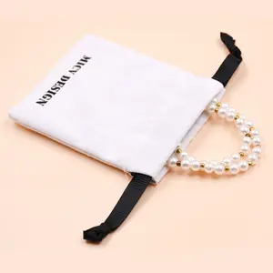 Bestpackaging cotton Jewelry pouch bag Drawstring jewel packaging pouch custom logo small jewelri gift bag