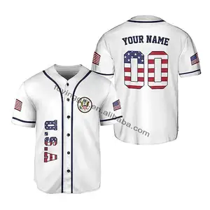 Personal isierte USA Baseball Jersey American Flag Shirt Basketball Fußball Trikot im Baseball-Stil benutzer definierte Unisex Kids Jersey