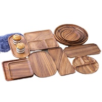 Plateau de service en bois personnalisé pour la vente en gros – Assiette en bois pour café, snacks, fruits, thé, gâteaux – Idéal pour la présentation à domicile