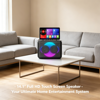 Haut-parleur intelligent OEM/ODM avec écran tactile, interface utilisateur personnalisable, logo, double woofer de 4 pouces + double tweeter, RGB, entrée auxiliaire, commande vocale