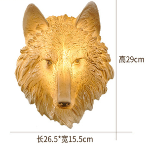 Lámpara de Pared Decorativa de Resina con Motivo de Lobo, Lámpara de Pared para Sala de Estar, Dormitorio, Estudio, Estilo Nórdico Retro - Product Image 2