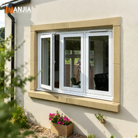 Ventana Abatible de Vinilo de Repuesto WANJIA con Mosquitera, Ventanas Exteriores de Vidrio UPVC Insonorizadas