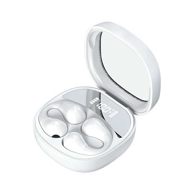 Clip-On Bluetooth Earbuds 24H Playtime LED Battery Display BT 5.3 Fast Charge Compact Design HiFi Sound Comfort Fit for Gym