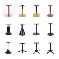 Socle de table en métal OEM, designs variés, finition grain de bois/doré/noir, support de table commercial pour café et restaurant, vente en gros