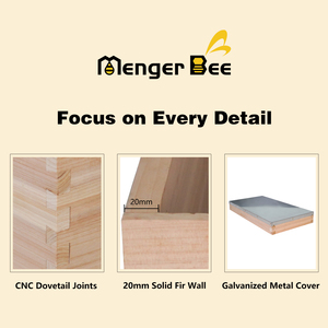 Nueva Caja de Madera de Abeto Langstroth de 5 Cuadros |   Equipo de Apicultura para la Cría de Abejas Reinas para el Mercado Estadounidense y Europeo |   Menger Bee de 20 mm de grosor - Product Image 3