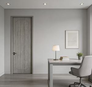 Porta Interna in Legno dal Design Moderno Grigio Lusso Leggero, Ecologica e Insonorizzata, Decorativa per Studio e Ufficio - Product Image 5