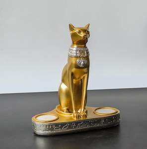 Figurine égyptienne antique chat déesse <span class=keywords><strong>Bastet</strong></span> statue décoration chandelier serre-livres - Product Image 6