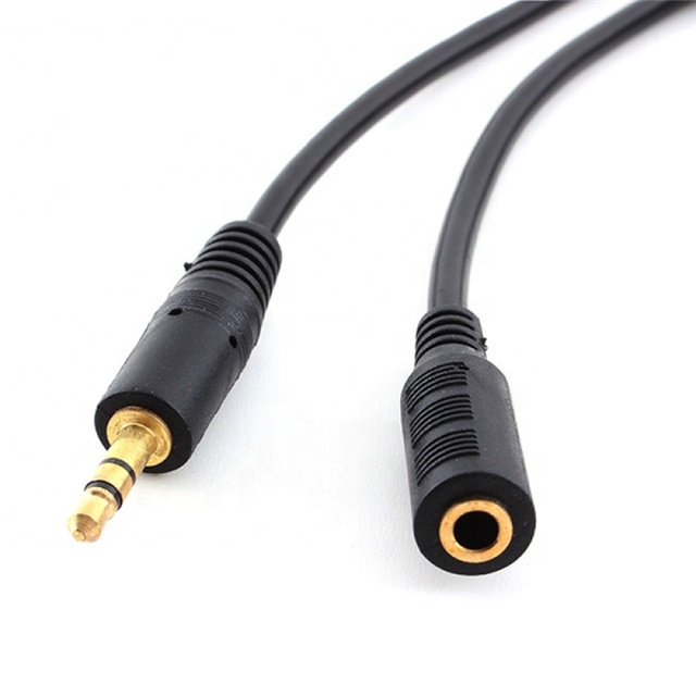 Headphone Audio 35mm to 35mm Stereo TRS Extension Cable Male to Female Gold Plated