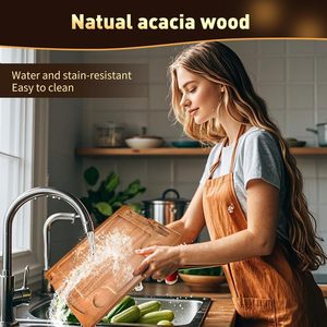 Assiette en bois, planche à fromage créative pour cuisine occidentale, ensemble steak avec couteau et fourchette, planche à découper multi-usages pour - Product Image 4