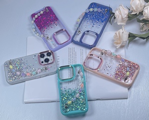 Long lanh chất lỏng lichicase sang trọng Bling máy ảnh màu Cát chảy TPU Gradient trở lại lấp lánh thời trang mới chống sốc điện thoại di động trường hợp - Product Image 6