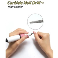 Klimonla Embouts de ponçage pour ongles en acier au tungstène à double tête, outil de ponçage conique à dents grossières, tête de ponçage avant, embouts de ponceuse à ongles