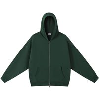 Hoodie Kasual Harian 420gsm dengan Saku Samping, Model Longgar, Bahu Jatuh, Resleting, Bahan French Terry Tebal dan Lembut, Desain Kustom, Laris Manis