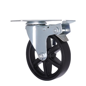 Ruedas giratorias de goma de 100mm, freno giratorio de 600KG - Product Image 1