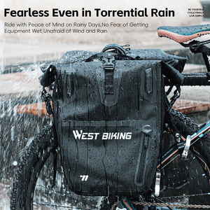 WEST BIKING Sac de selle arrière pour vélo de voyage en plein air de grande capacité 25L, sac de réservoir en cuir imperméable pour moto - Product Image 3