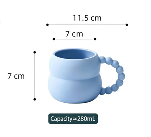 Tasse à café en porcelaine nordique en forme de gourde avec poignée perlée, tasse à thé en céramique pour la maison, le bureau ou comme cadeau - Product Image 2