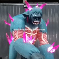 Modèle de gorille animatronique interactif pour maison hantée ou accessoire de démon animatronique réaliste pour divertir les personnes