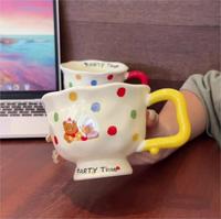 2025 nouveau Style tasse en céramique mignon fille ménage eau potable tasse porcelaine PC petit déjeuner café bureau cadeau avec couvercle en gros