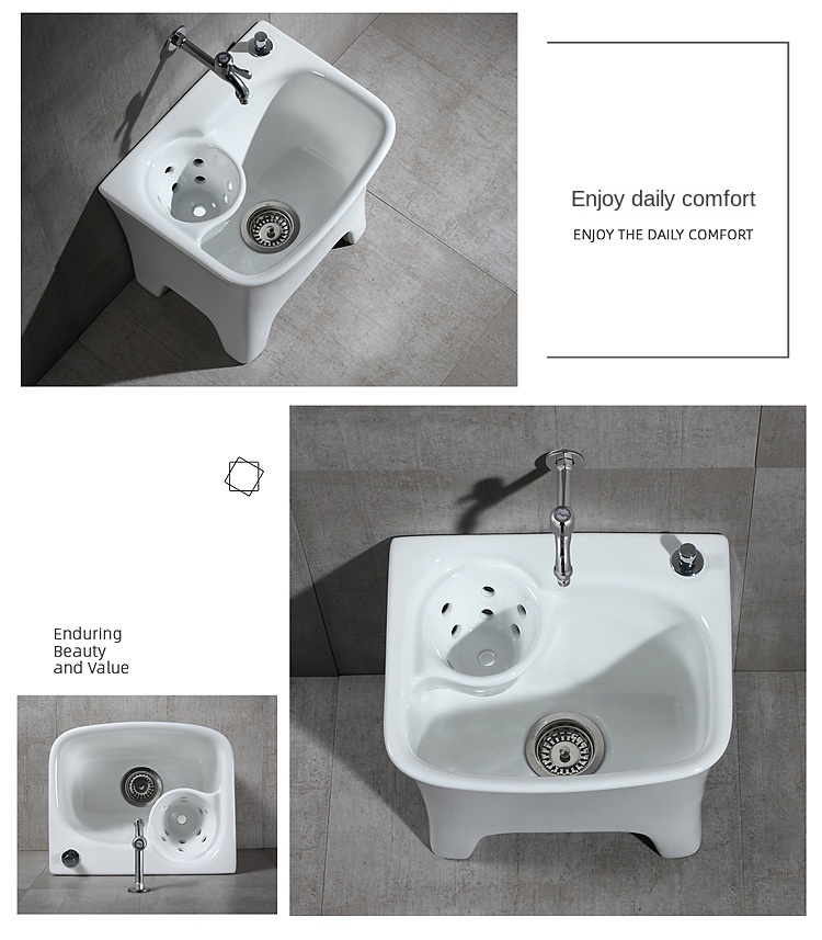 Bathroom mop pool balcony bathroom mop sink automatic revolving basket floor mop bucket
