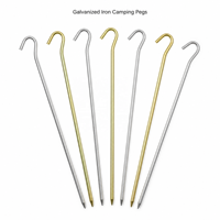 Piquets de tente en acier galvanisé et inoxydable en gros, finitions argent et or, type U, diamètre 4mm-9mm, longueur 17.5cm-30cm