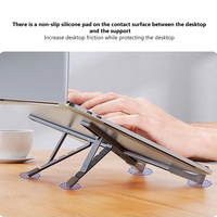 Support pour ordinateur portable en forme de X, support pour ordinateur portable en alliage d'aluminium avec réglage de la hauteur à cinq niveaux et coussin en silicone antidérapant
