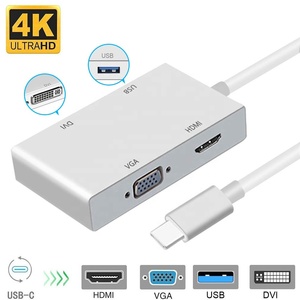 4 trong 1 Loại <span class=keywords><strong>C</strong></span> để Video HDMI VGA <span class=keywords><strong>DVI</strong></span> <span class=keywords><strong>USB</strong></span> 3.0 <span class=keywords><strong>USB</strong></span> <span class=keywords><strong>C</strong></span> <span class=keywords><strong>Hub</strong></span> cho Macbook Pro và Samsung s10 và Huawei Matebook và nhiều hơn nữa - Product Image 1