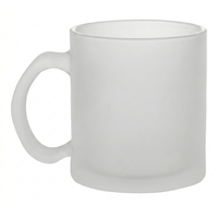 Mug à café en verre givré avec revêtement par sublimation OEM moderne, 11 oz, réutilisable, portable, logo personnalisé, cadeau
