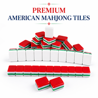 Ensemble de Mahjong américain de 160 tuiles Holiday Jewel rouge, vert et turquoise avec boîte cadeau de Noël personnalisée OEM