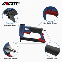 ASCOTT 7116-421 Agrafeuse pneumatique professionnelle calibre 22, agrafeuse à air comprimé pour meubles, tapisserie, cuir, tissu, OEM, couronne maximale de 16 mm