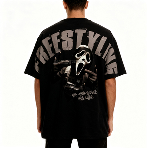 QUICKSHOW Streetwear 300 GSM Oversized Boxy T-shirt <strong>Skull</strong> Custom DTG <strong>Tshirt</strong> Oversized Heavy Weigh <strong>Tshirt</strong> for Men - Product Image 3