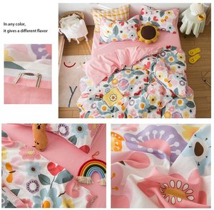 Chống-Đóng Vọc Không Độc Hại Bộ Đồ Giường Đặt Hoa Đa-Màu Sắc In Mềm Cotton Duvet Bìa Trẻ Em Khăn trải Giường Bộ - Product Image 6