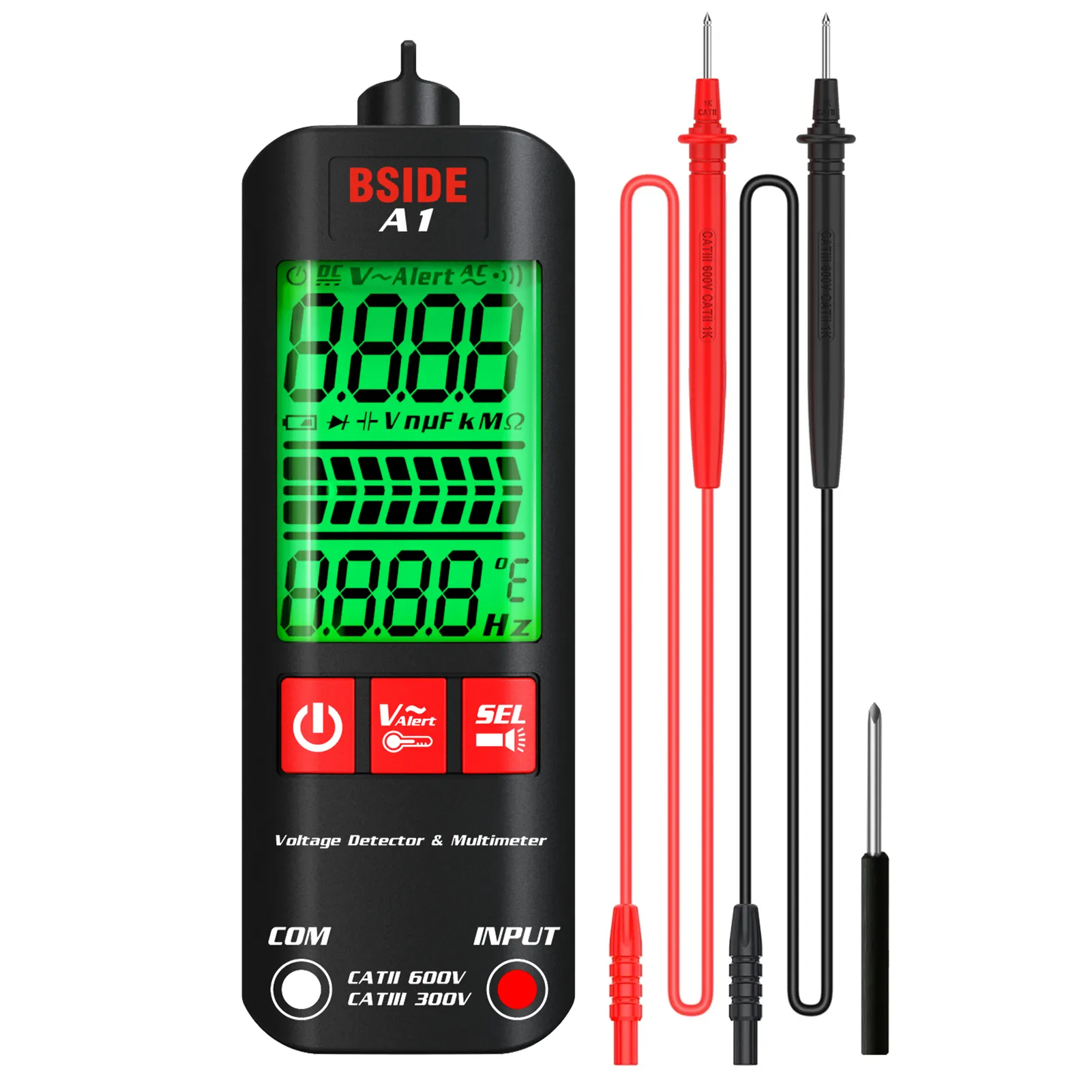 Pen Multimeter BSIDE A1 Mini Multimeter LCD Digital Tester Voltage Detector 2000 Counts DC/AC Voltage Frequency Resistance Meter