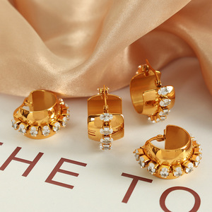 ต่างหูแบบหนีบ ชุบทอง โลหะผสมสังกะสี ทรงกรงเล็บ รูปตัวยู EH608 เครื่องประดับแฟชั่น - Product Image 1