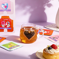 Bolsitas de Té con Forma de Corazón y Flor, Biodegradables PLA, 10 Unidades, Set de Regalo, Marca Privada, Venta al por Mayor, Personalizables de Fábrica, Stock en EE. UU.