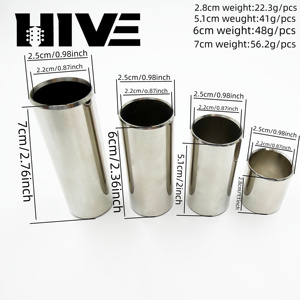 HIVE Wholesale 28 51 60 70 MM avec finition lisse, slide de guitare en acier inoxydable pour pont, barre de slide pour manche de guitare électrique - Product Image 2