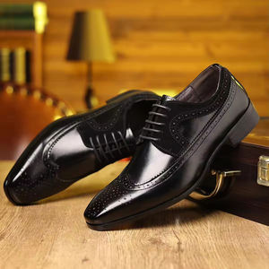 Chaussures Oxford décontractées britanniques de haute qualité pour hommes en cuir véritable, bout pointu, fabriquées à la main, style rétro, à lacets, intemporelles - Product Image 3