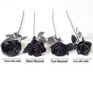 Rosas Negras Góticas Artificiales de Terciopelo y Seda para Decoración de Halloween, Accesorios de Fotografía de Bodas, Venta al Por Mayor - Product Image 5