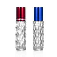 Elegante Botella de Perfume Árabe de 3ml 6ml 10ml 12ml, Botellas de Vidrio Cuadradas, Octogonales y Redondas Transparentes para Attar, con Rodillo Metálico