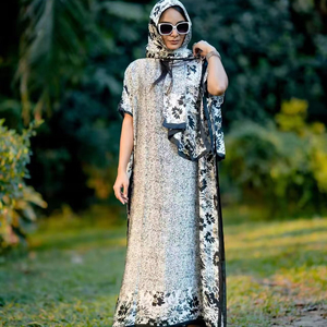 Whosale 2024 New Style Ladies African Clothing Ethnic Free Size Satin Silk Printed Long <strong>Kaftan</strong> Plus Size Muslim Women Dress - Product Image 1