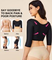 Correcteur de Posture pour femmes, manches Slim, haut avec soutien du dos, Compression du bras, amincissant, nouveau