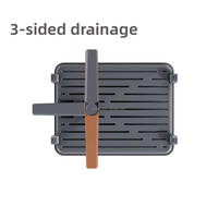 WIREKING Égouttoir à vaisselle grande capacité 18,6 pouces, 2 niveaux, en aluminium antirouille, organisateur de cuisine avec porte-couverts