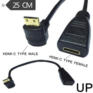 Câble adaptateur Mini Hdmi Type C mâle à femelle, angle de 90 degrés, 25 cm, pour téléviseur - Product Image 3