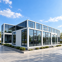 Bâtiment de bureau en conteneurs préfabriqués modernes avec mur-rideau en verre pour bureau de projet et usage commercial VICDOWEX