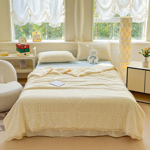 Set Sprei Mewah Modern Semua Musim untuk Anak, Bahan Kain Lapis Dua Benang Cetak, Renda Bolak-Balik, Isi Polyester untuk Rumah - Product Image 1