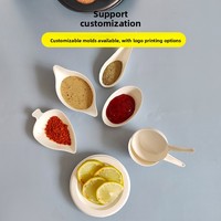 Assiettes à sauce et à gâteaux jetables en bagasse, forme unique, compostables écologiques, pour la présentation de desserts de banquet, la décoration de table de fête à thème