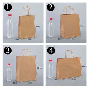 Sac en papier kraft personnalisé ZJPACK Classic, impression sérigraphique, biodégradable, pour la vente à emporter, sac de courses avec poignée torsadée pour les sushis - Product Image 5