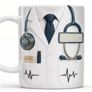 Taza <span class=keywords><strong>de</strong></span> Café Personalizada <span class=keywords><strong>de</strong></span> Cerámica con Diseño Médico Profesional, Estilo Moderno, Regalo <span class=keywords><strong>para</strong></span> Médicos - Product Image 4