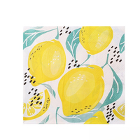 Ensemble de vaisselle pour fête d'anniversaire sur le thème du citron, décorations de table pour fête d'été, assiettes en papier, gobelets en papier, serviettes